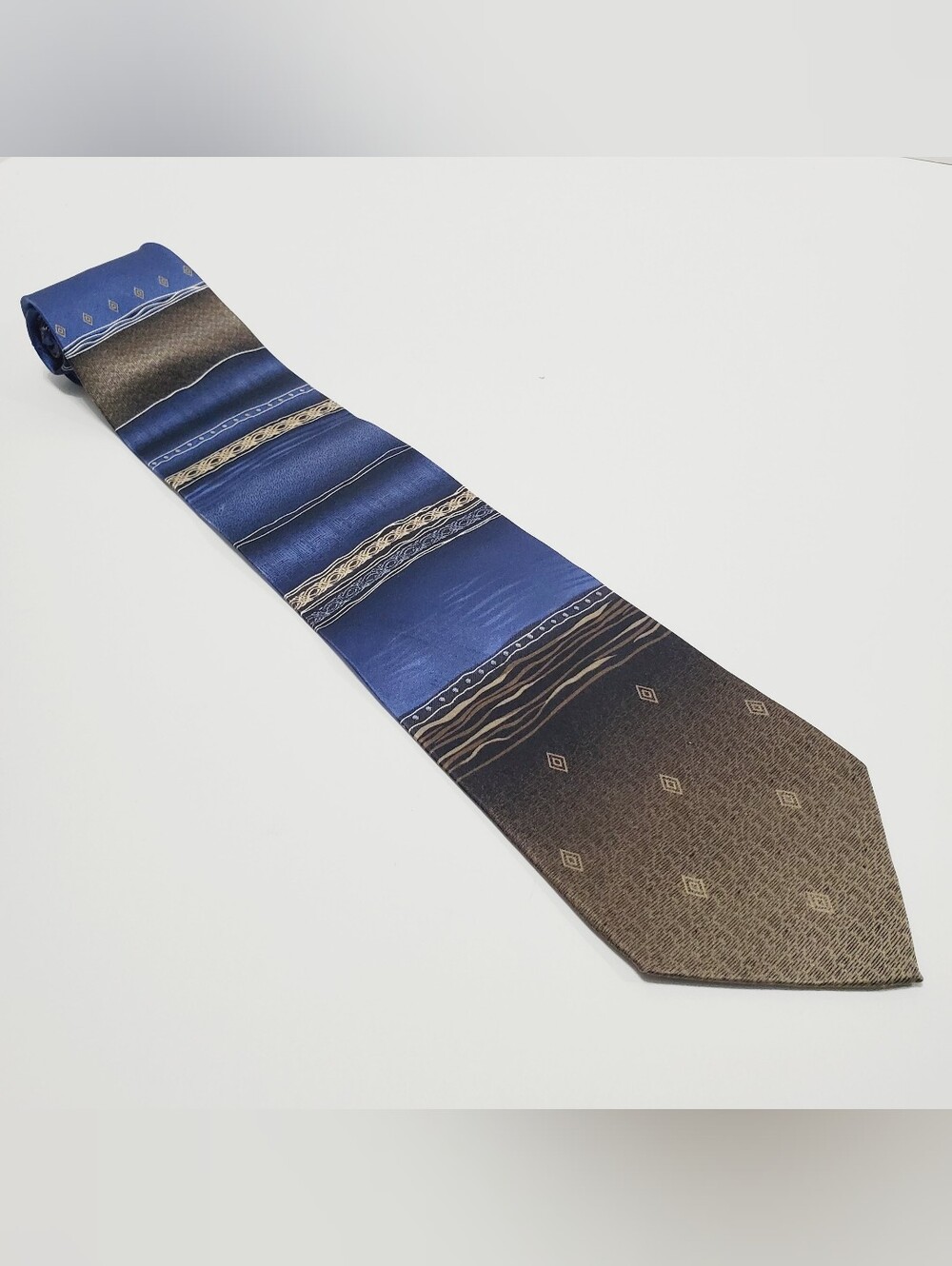 Alexander Julian Colours Men's Silk Neck Tie Multicolor Stripe Pattern 59x4"